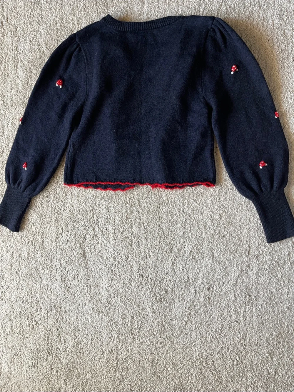 Free People Nonna Floral Jacquard Cotton Cardigan in Midnight Bloom
